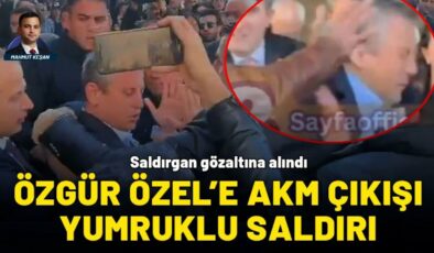 CHP lideri Özgür Özel’e tören çıkışı yumruklu saldırı