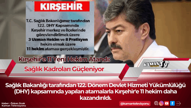 Kırşehir’e 11 Yeni Hekim Atandı: Sağlık Kadroları Güçleniyor